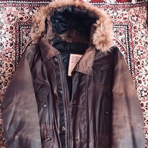 Men’s Brown Fur Collar Parka